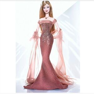 BARBIE NOVEMBER TOPAZ BIRTHSTONE BARBIE COLLECTIBLE W SWAROVSKI CRYSTAL NECKLACE